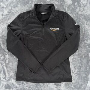 The North Face Amazon Quarter Zip Employee Women M Black Fleece Tech Jacket
